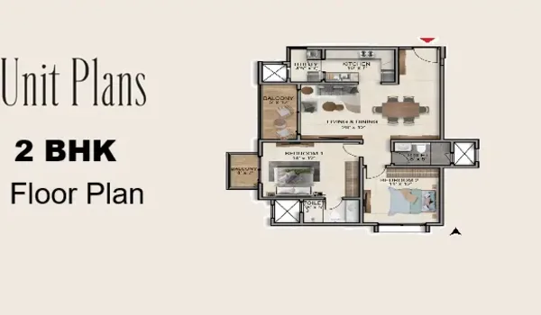 Featured Image of Prestige Huyilalu 2 BHK Floor Plan